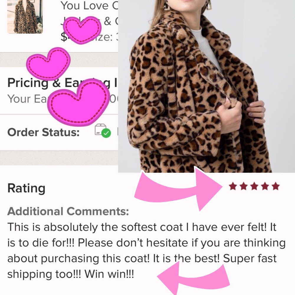 Great Gift! NEW COZY Leopard Animal Print Fancy Jacket Coat SMALL - Picture 9 of 13